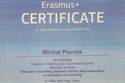 Erasmus+  CERTIFICATE